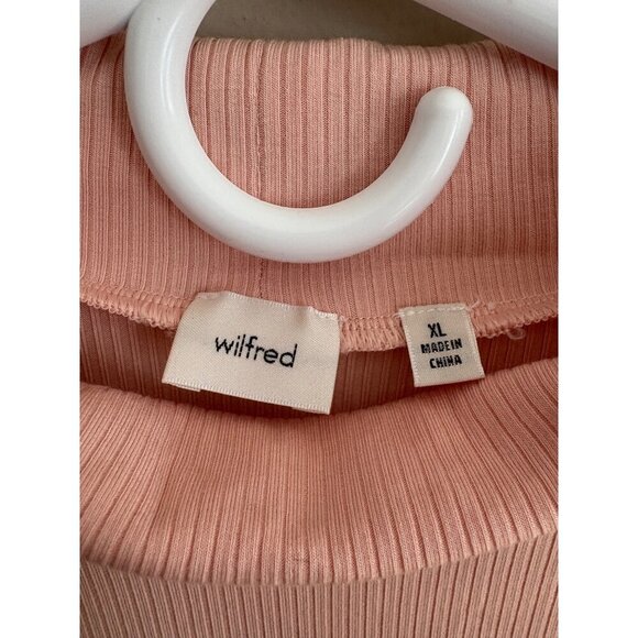 Wilfred NWT Only Hip Coral Blush Pink Fitted Ribbed Turtleneck Size XL - Picture 7 of 14